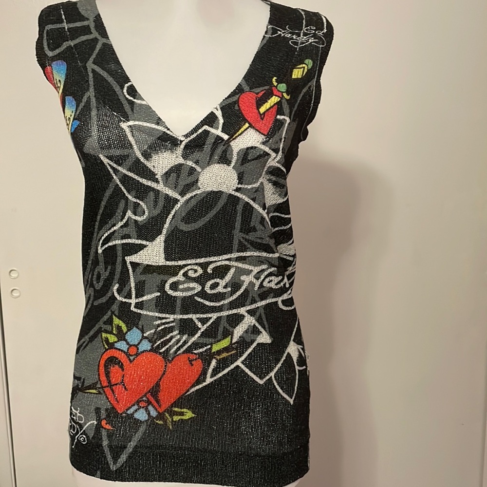 Ed Hardy Sleeveless Graphic Top
